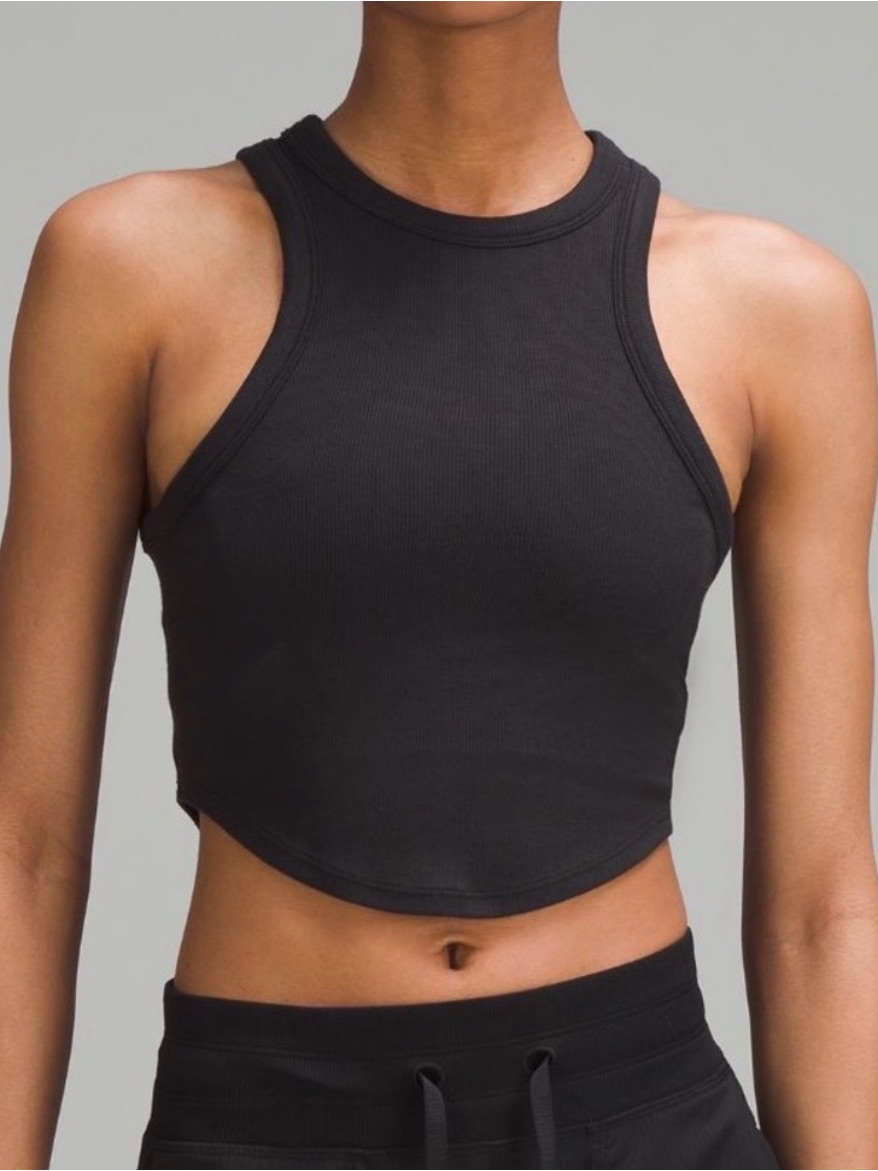 Lululemon Athletica Black Hold Tight Cropped Racerback Tank